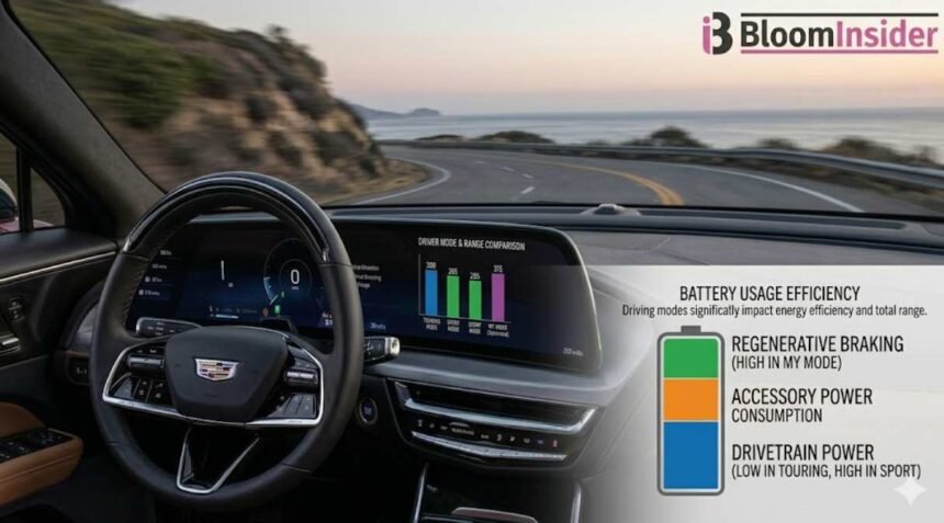 Do the Driving Modes in Cadillac Lyriq Offer Different Ranges or Battery Usages?